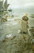 Anders Zorn fiskmarknad i st. ives oil painting artist